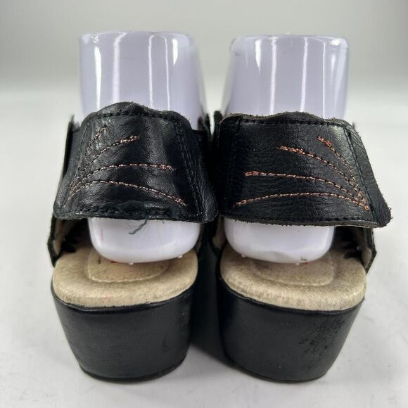 Pikolinos Romano Floral Cutout Sandals Shoes US 8.5 Black Green Hippie Boho - Picture 6 of 10